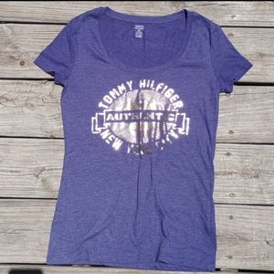 Tommy Hilfiger Tee, XS, Purple and Gold